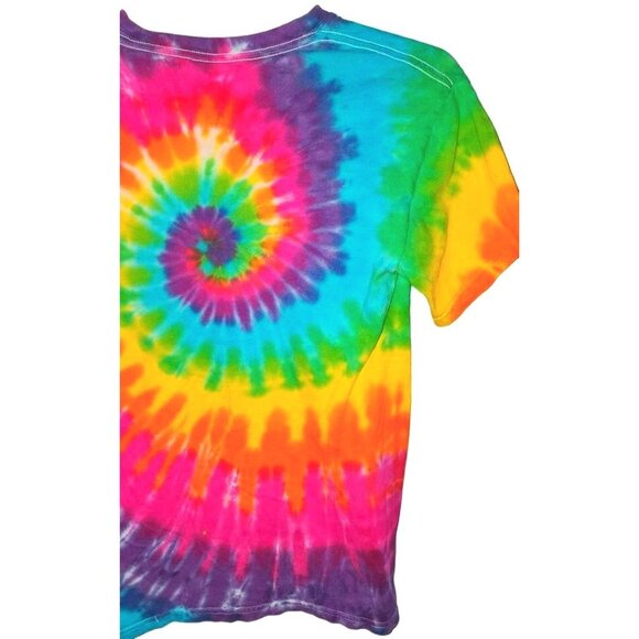 Gildan Heavy Cotton Tie-Dye Peace Sign T-Shirt S - Picture 8 of 9